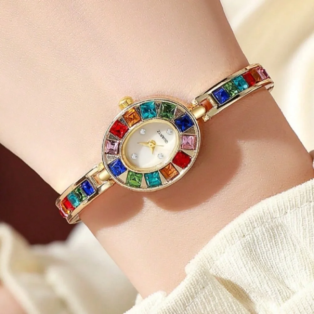 🆕 Gemstone Quartz Bracelet Watch